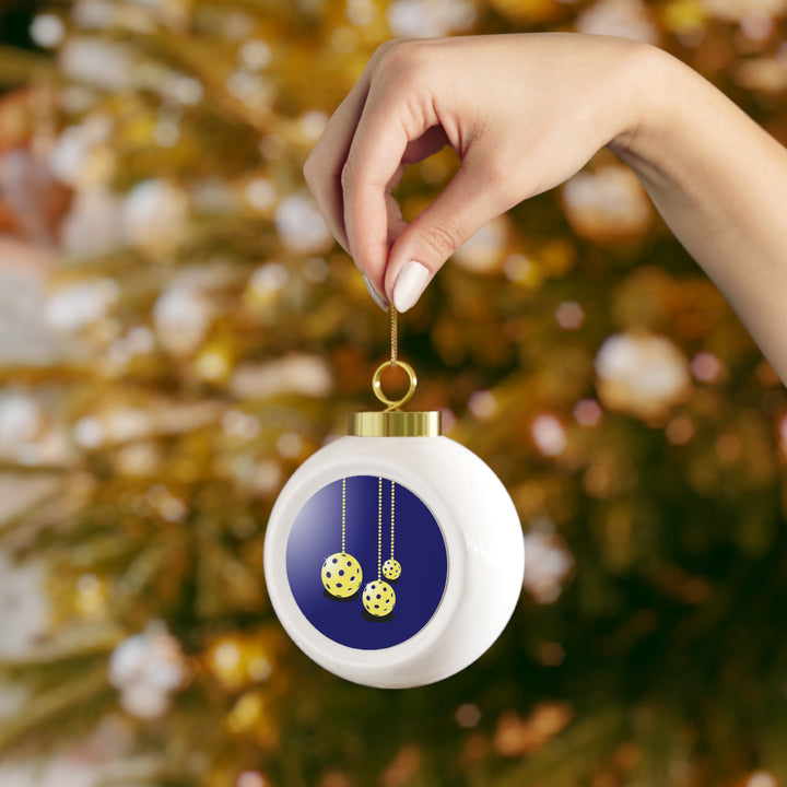 Deck the Halls with Pickleballs Christmas Ball Ornament - Great Pickleball Stuff