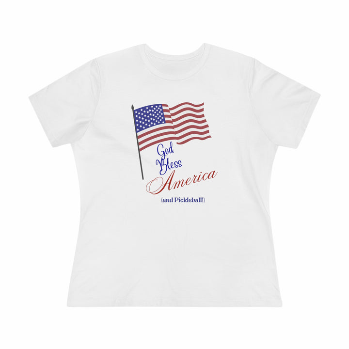 God Bless America and Pickleball Women's Relaxed-Fit T-shirt - Great Pickleball Stuff