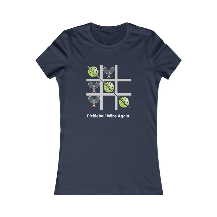 Pickleball Tic Tac Toe Tennis Women's Slim-Fit Premium Cotton T-Shirt - Great Pickleball Stuff