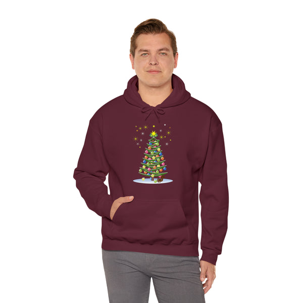 Pickleball Christmas Tree Unisex Hoodie - Great Pickleball Stuff