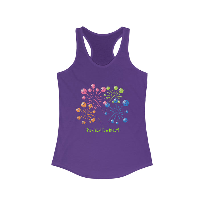 Pickleball's a Blast Women's Racerback Tank - Great Pickleball Stuff