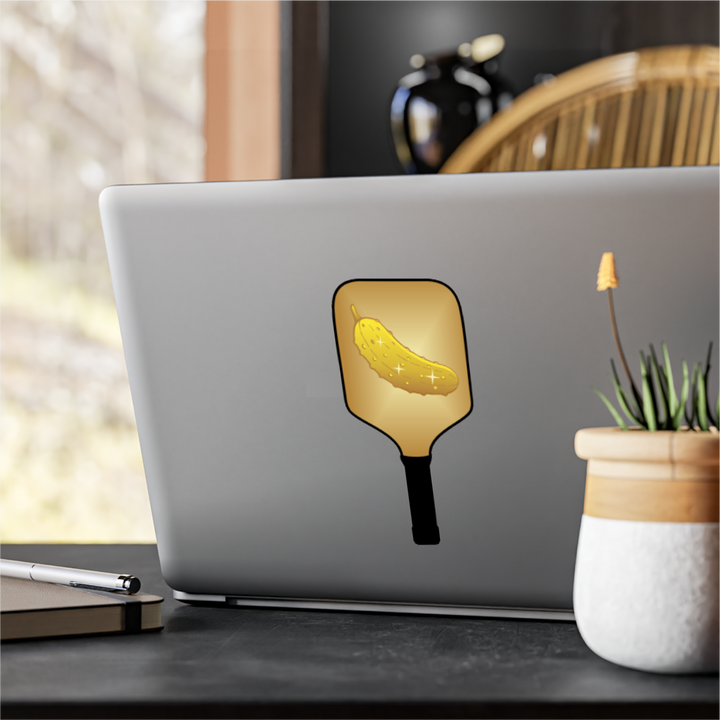 The Golden Pickle Paddle Decal - Great Pickleball Stuff