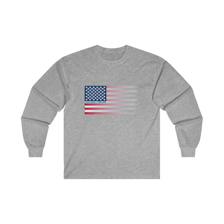 Pickleball for Life Flag (Faded) Ultra Cotton Long Sleeve Tee - Great Pickleball Stuff