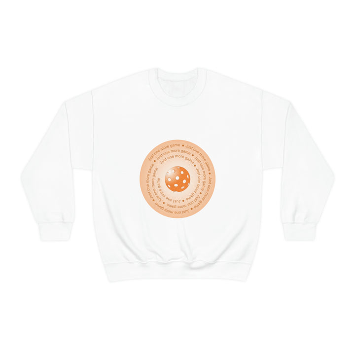 Just One More Game-Orange Unisex Crewneck Sweatshirt - Great Pickleball Stuff