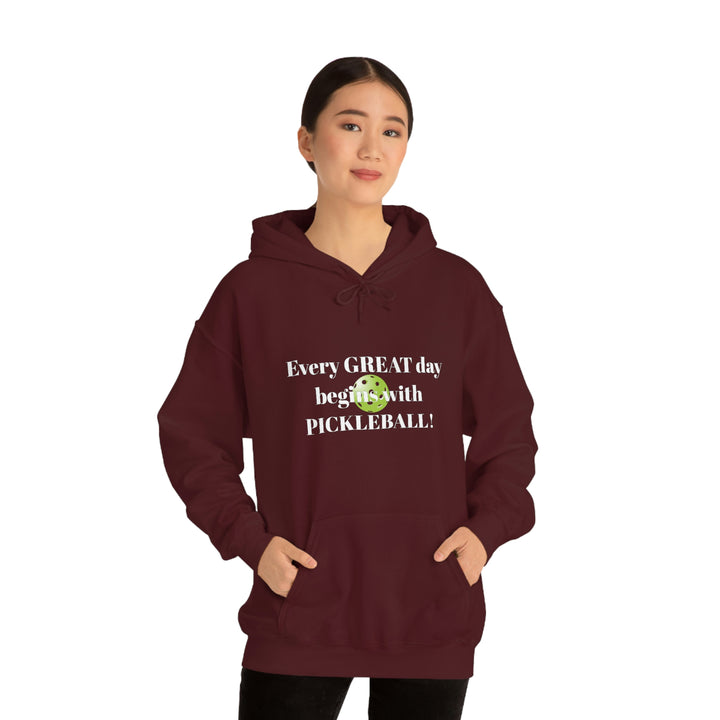 Every Great Day Begins with Pickleball! Unisex Hoodie - Great Pickleball Stuff