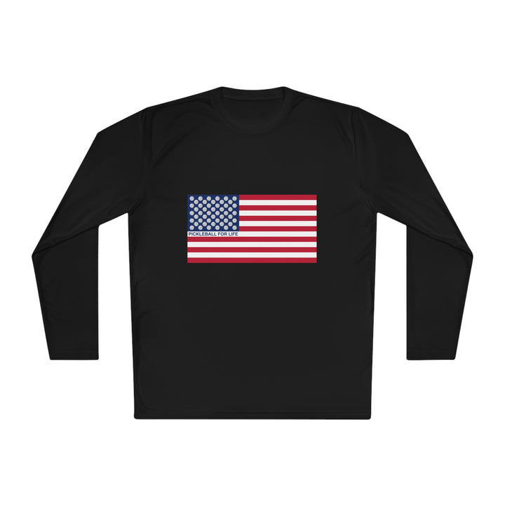 Pickleball for Life Flag Unisex Moisture-Wicking Long Sleeve Tee - Great Pickleball Stuff