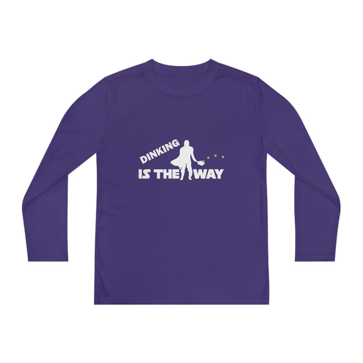 Dinking is the Way Youth Long Sleeve Moisture-Wicking T-Shirt - Great Pickleball Stuff