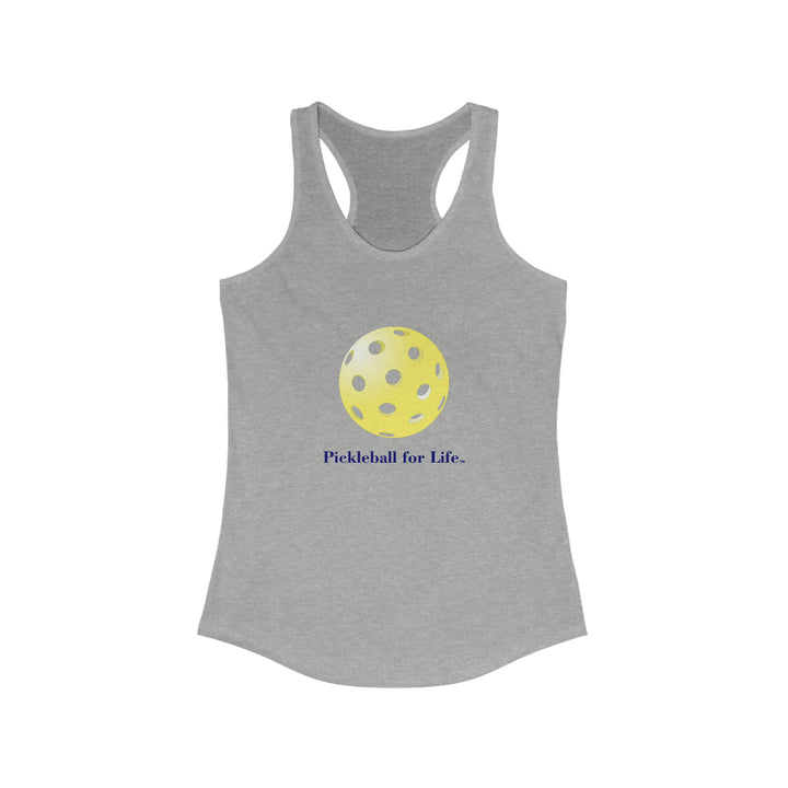 Pickleball for Life-Yellow Women's Racerback Tank - Great Pickleball Stuff