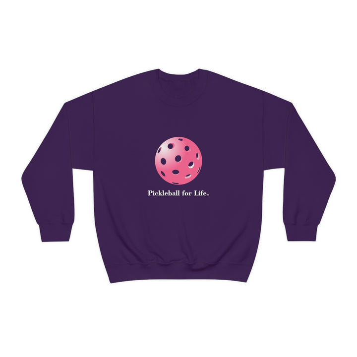 Pickleball for Life-Pink Unisex Crewneck Sweatshirt - Great Pickleball Stuff