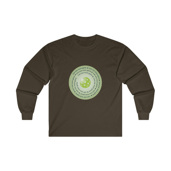 Just One More Game-Green Ultra Cotton Long Sleeve Tee - Great Pickleball Stuff