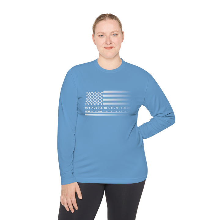 Pickleball Flag Transparent (Faded) Unisex Moisture-Wicking Long Sleeve Tee - Great Pickleball Stuff