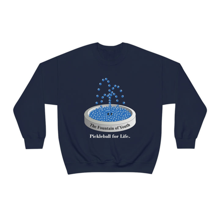 The Pickleball Fountain-Blue Unisex Crewneck Sweatshirt - Great Pickleball Stuff