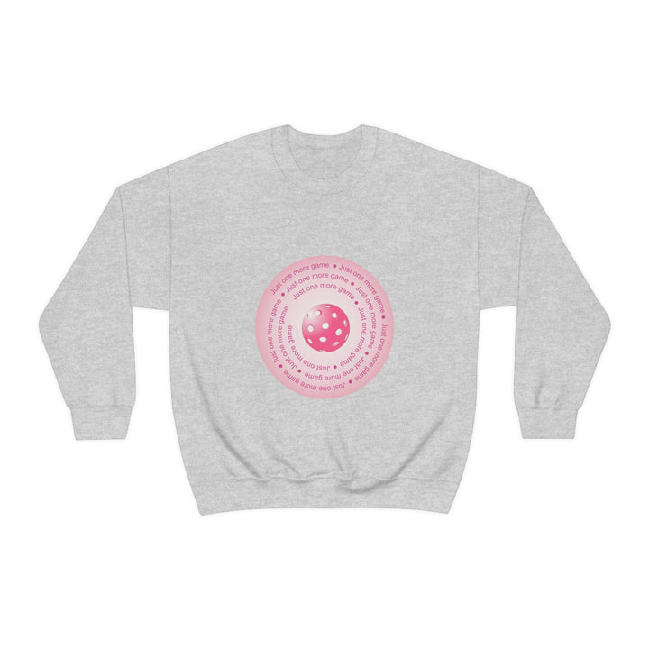 Just One More Game-Pink Unisex Crewneck Sweatshirt - Great Pickleball Stuff