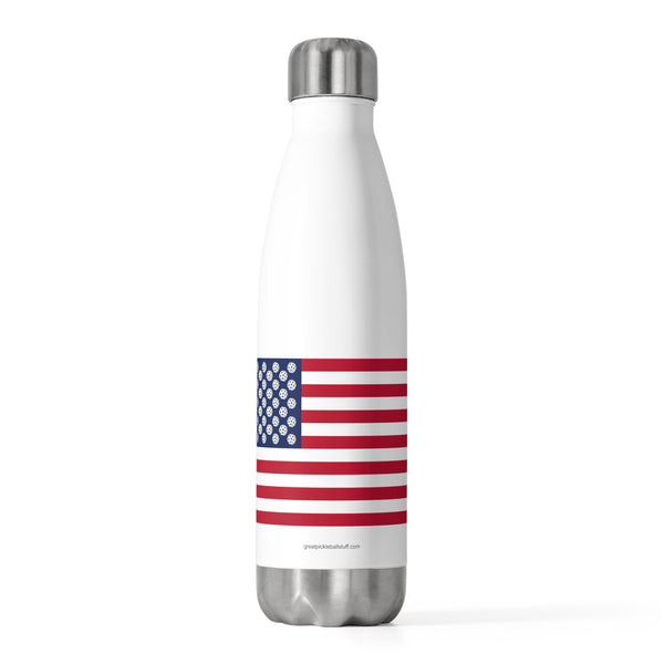 Pickleball Stars Flag Insulated Water Bottle (20oz)-Great Pickleball Stuff