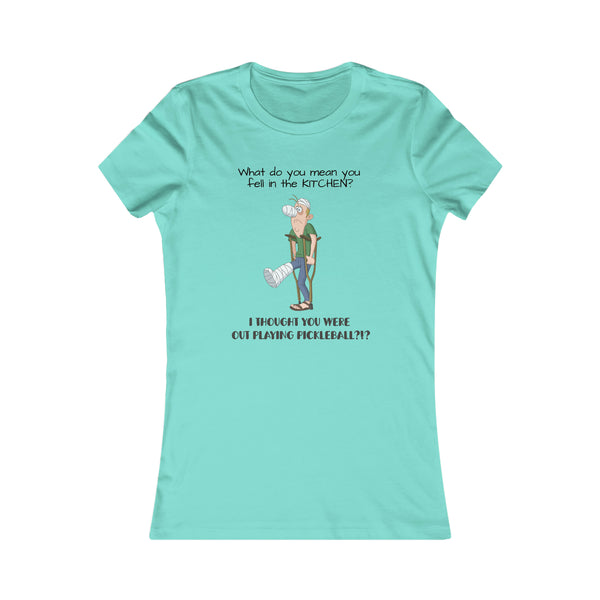 I Thought You Were Out Playing Pickleball? Women's Slim-Fit Premium Cotton T-Shirt - Great Pickleball Stuff