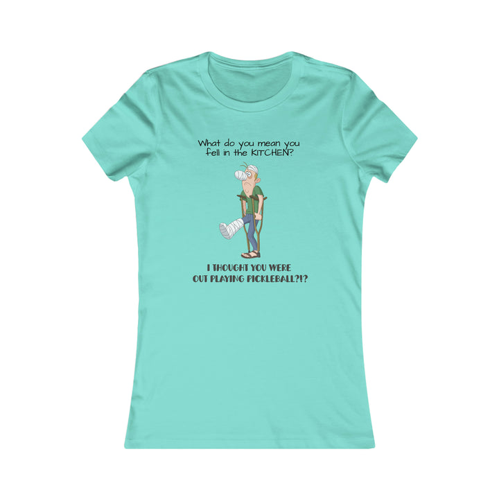 I Thought You Were Out Playing Pickleball? Women's Slim-Fit Premium Cotton T-Shirt - Great Pickleball Stuff