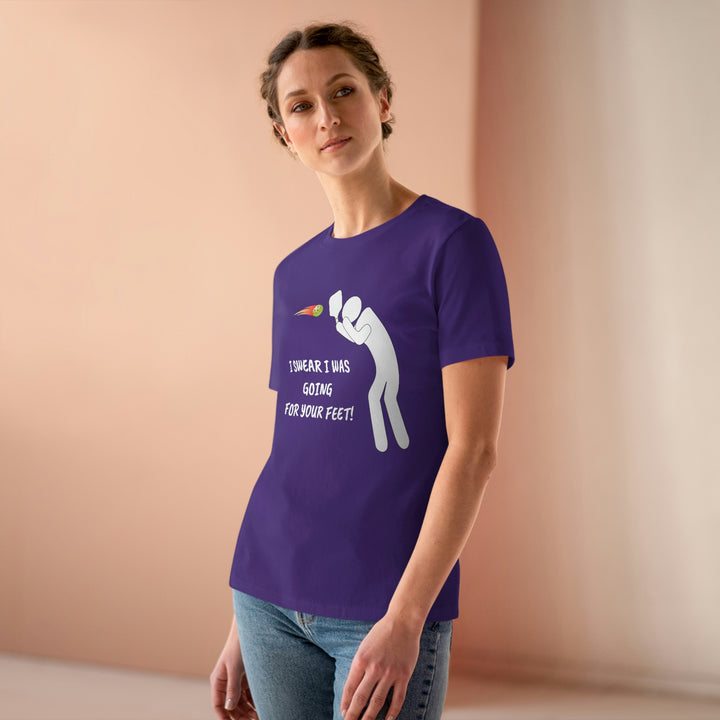 I Swear I Was Going For Your Feet! Women's Relaxed-Fit T-shirt - Great Pickleball Stuff