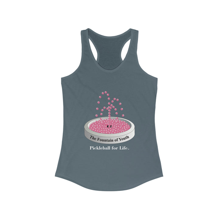 The Pickleball Fountain-Pink Women's Racerback Tank - Great Pickleball Stuff