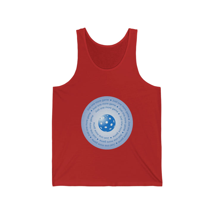 Just One More Game-Blue Unisex Cotton Tank - Great Pickleball Stuff