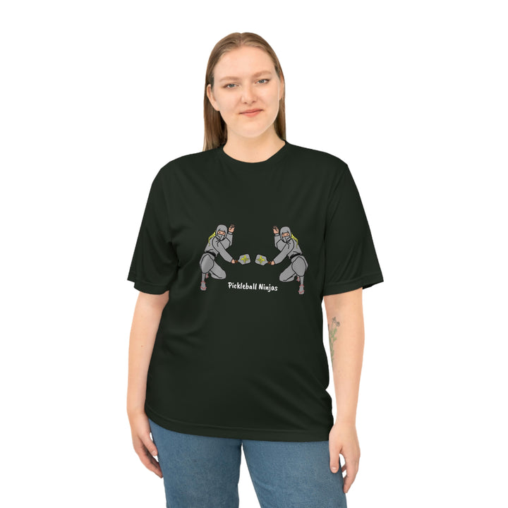 Pickleball Ninjas-Women's Doubles Unisex Moisture-Wicking T-Shirt - Great Pickleball Stuff