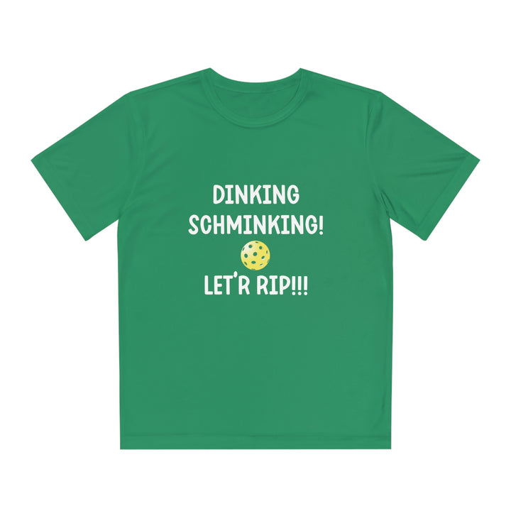 Dinking Schminking Youth Moisture-Wicking T-Shirt - Great Pickleball Stuff