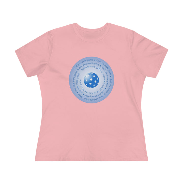 Just One More Game-Blue Women's Relaxed-Fit T-shirt-Great Pickleball Stuff