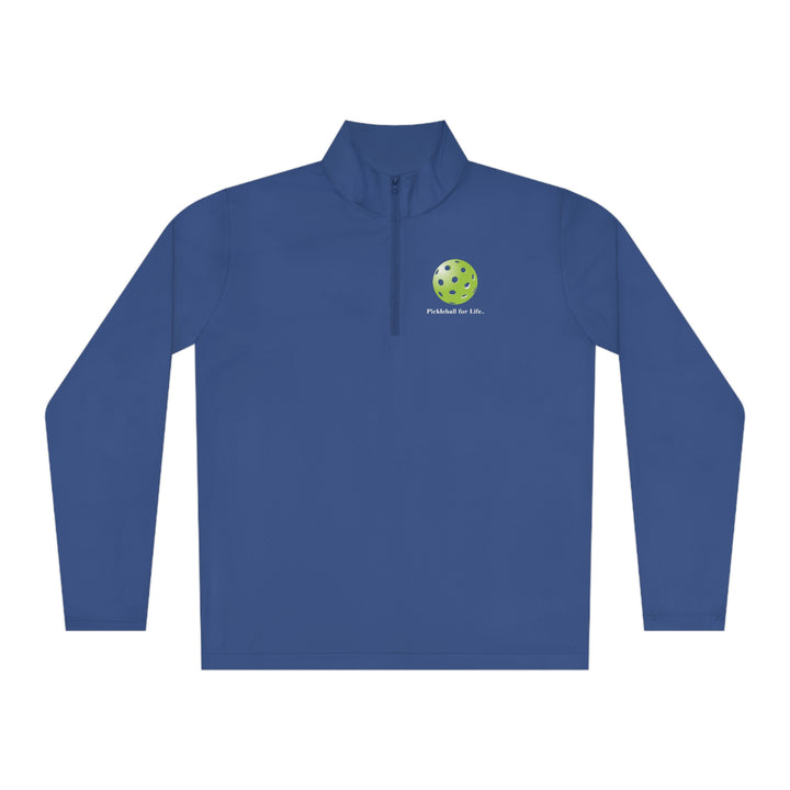 Pickleball for Life-Green Unisex Moisture-Wicking Quarter-Zip Pullover - Great Pickleball Stuff