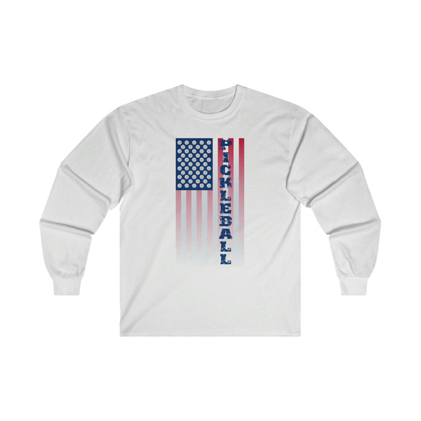 Pickleball Flag Vertical-2 (Faded) Ultra Cotton Long Sleeve Tee - Great Pickleball Stuff