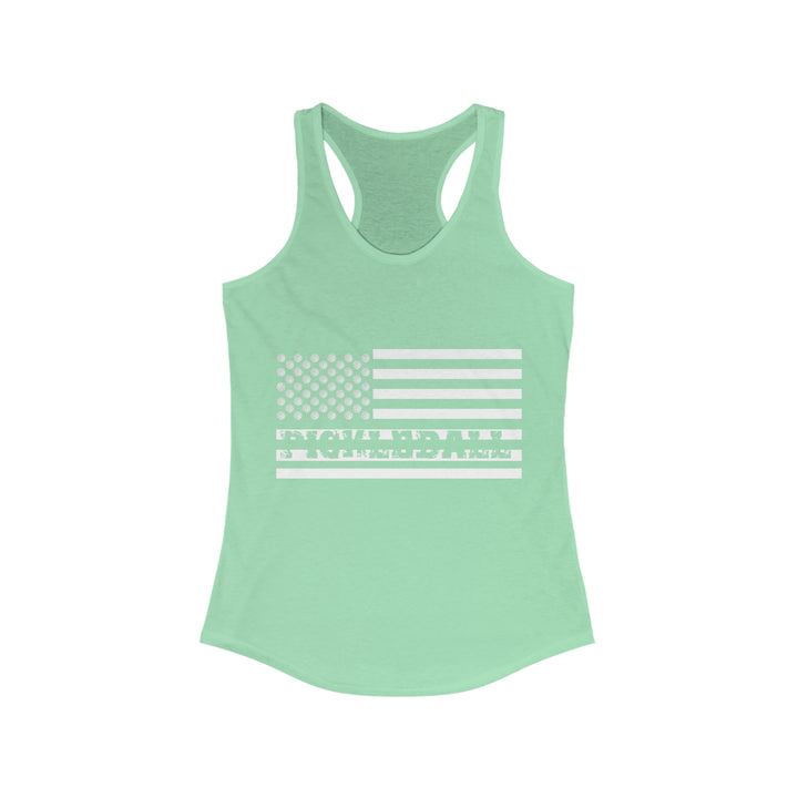 Pickleball Flag Transparent Women's Racerback Tank - Great Pickleball Stuff