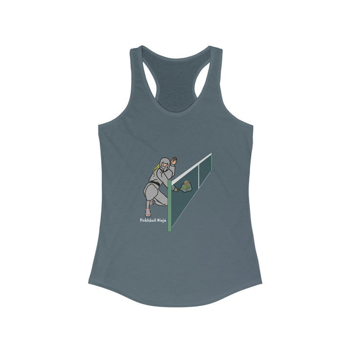 Pickleball Ninja Dinking-Female Women's Racerback Tank - Great Pickleball Stuff