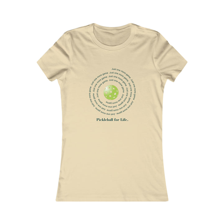 Just One More Game-Spiral Women's Slim-Fit Premium Cotton T-Shirt - Great Pickleball Stuff