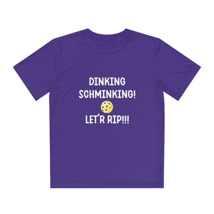 Dinking Schminking Youth Moisture-Wicking T-Shirt - Great Pickleball Stuff