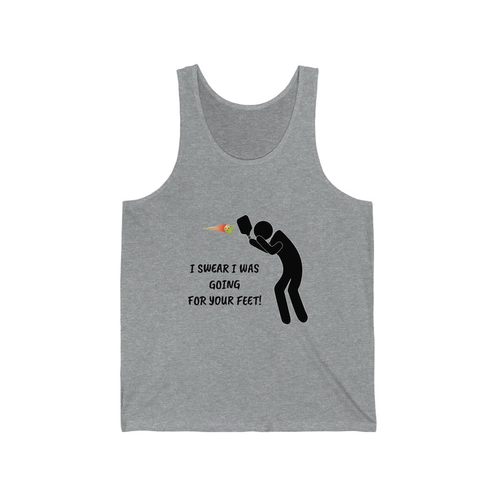 I Swear I Was Going For Your Feet! Unisex Cotton Tank - Great Pickleball Stuff