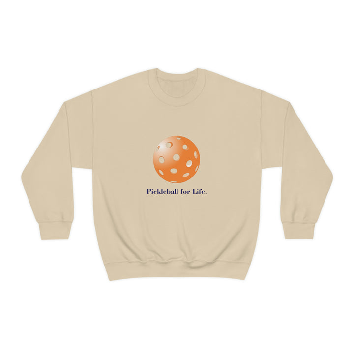 Pickleball for Life-Orange Unisex Crewneck Sweatshirt - Great Pickleball Stuff