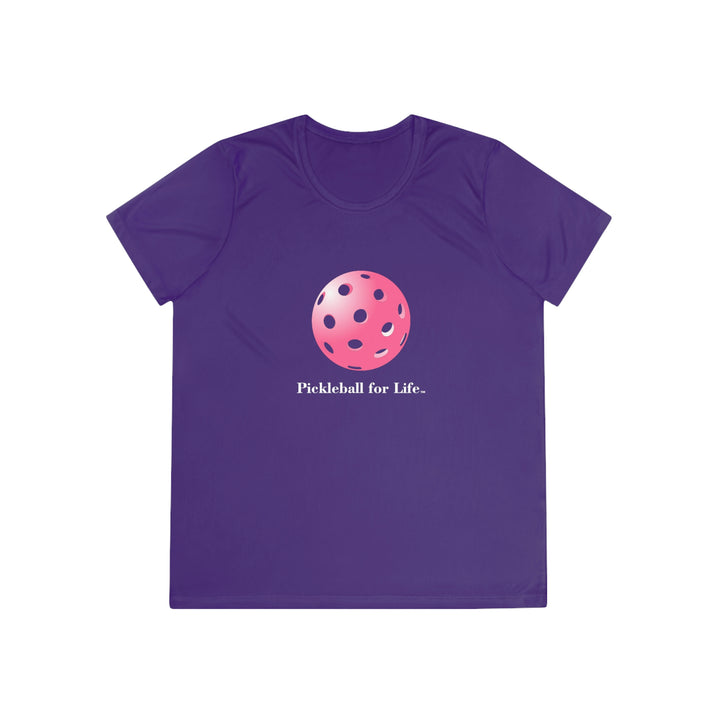 Pickleball for Life-Pink Women's Moisture-Wicking T-Shirt - Great Pickleball Stuff