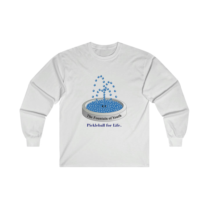 The Pickleball Fountain-Blue Ultra Cotton Long Sleeve Tee - Great Pickleball Stuff