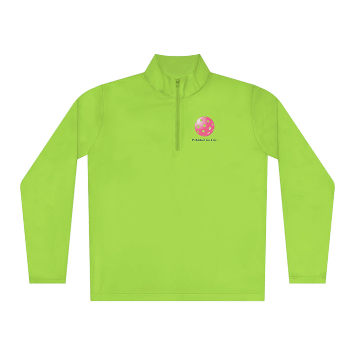 Pickleball for Life-Pink Unisex Moisture-Wicking Quarter-Zip Pullover - Great Pickleball Stuff