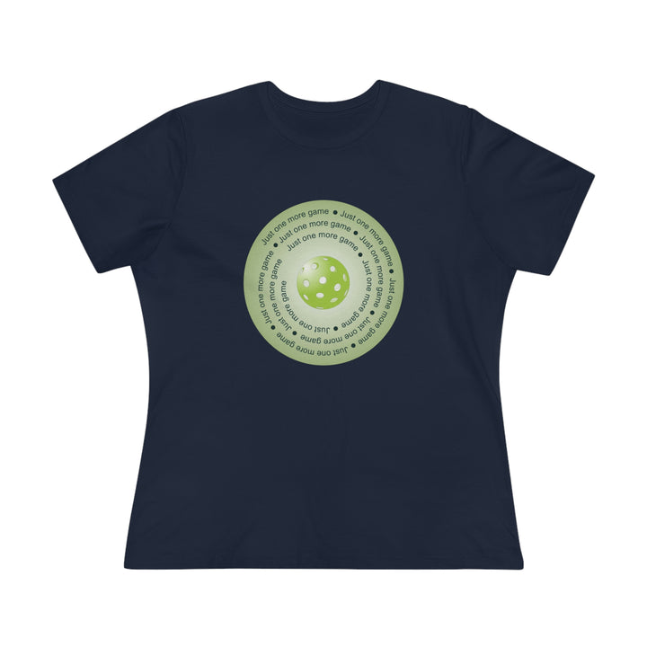 Just One More Game-Green Women's Relaxed-Fit T-shirt - Great Pickleball Stuff