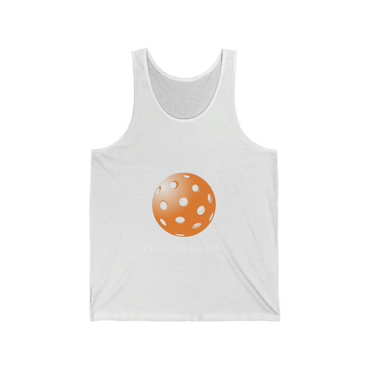 Pickleball for Life-Orange Unisex Cotton Tank - Great Pickleball Stuff