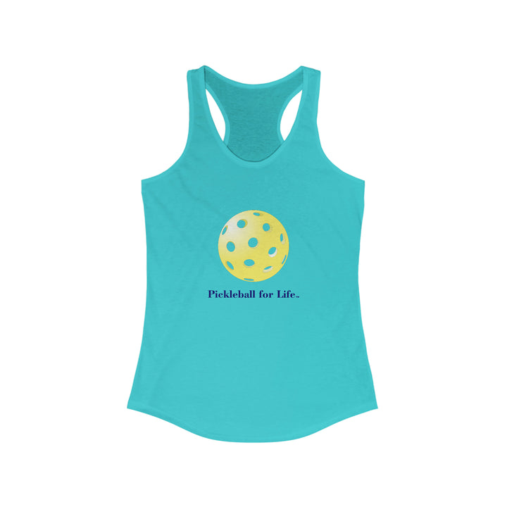 Pickleball for Life-Yellow Women's Racerback Tank - Great Pickleball Stuff