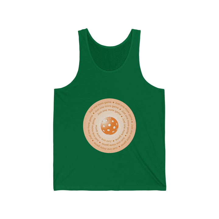 Just One More Game-Orange Unisex Cotton Tank - Great Pickleball Stuff