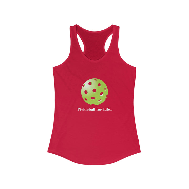 Pickleball for Life-Green Women's Racerback Tank - Great Pickleball Stuff