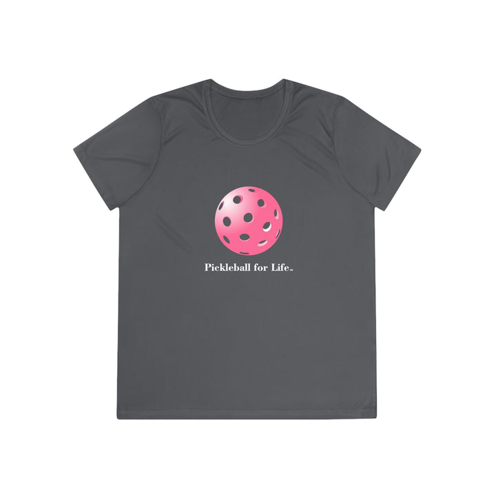 Pickleball for Life-Pink Women's Moisture-Wicking T-Shirt - Great Pickleball Stuff