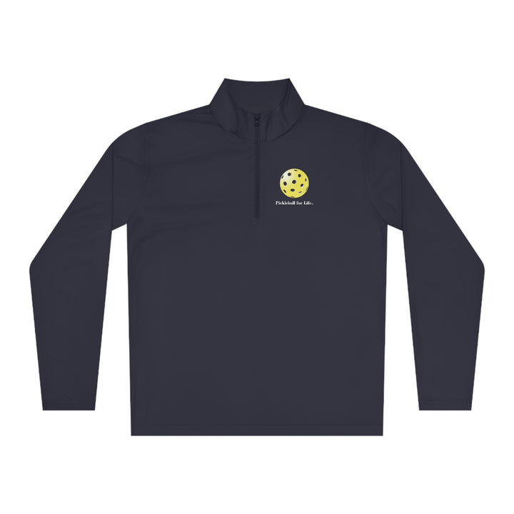 Pickleball for Life-Yellow Unisex Moisture-Wicking Quarter-Zip Pullover-Great Pickleball Stuff