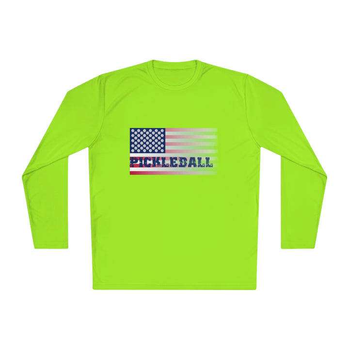 Pickleball Flag (Faded) Unisex Moisture-Wicking Long Sleeve Tee - Great Pickleball Stuff