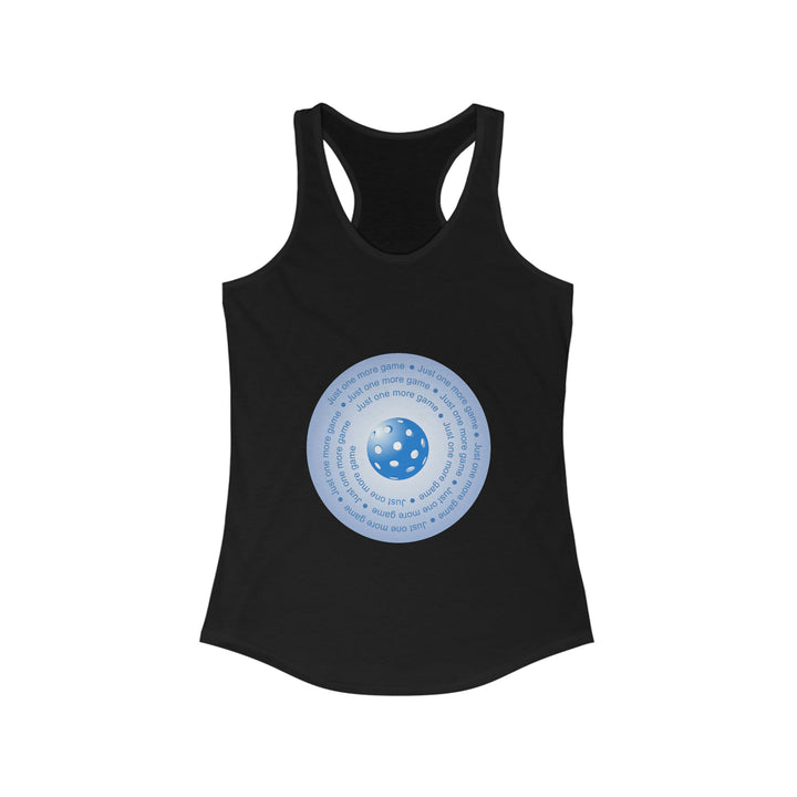 Just One More Game-Blue Women's Racerback Tank - Great Pickleball Stuff