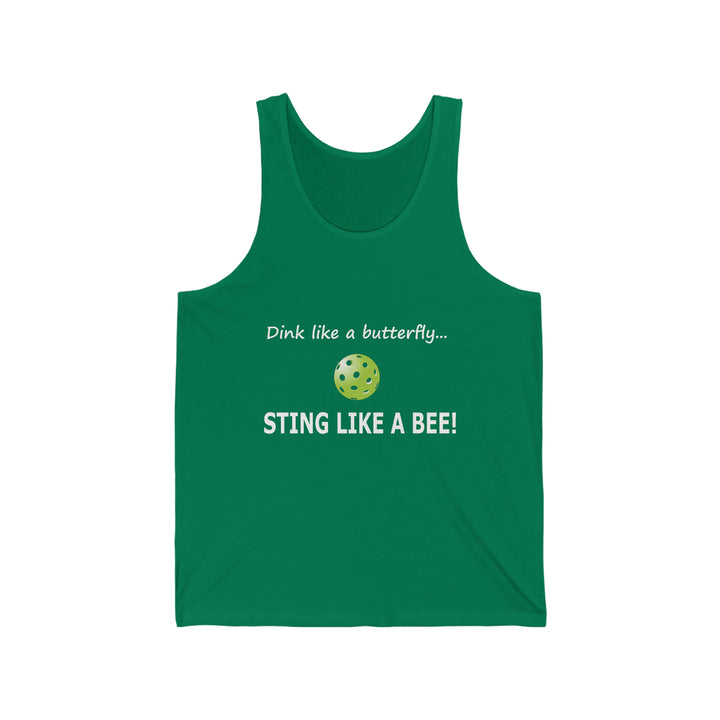 Dink Like a Butterfly, Sting Like a Bee Unisex Cotton Tank - Great Pickleball Stuff