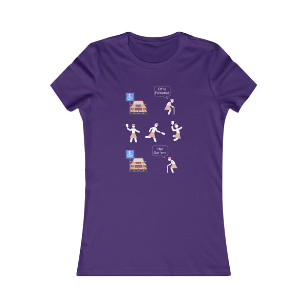 Got'em! (Old Woman) Women's Slim-Fit Premium Cotton T-Shirt - Great Pickleball Stuff