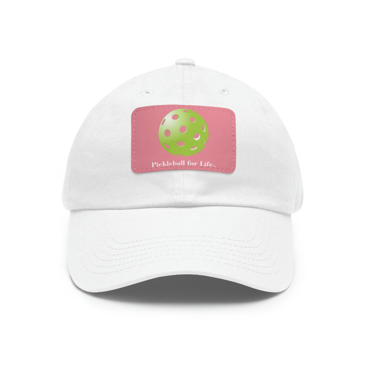 Pickleball for Life-Green Pickleball Cap with Leather Patch - Great Pickleball Stuff