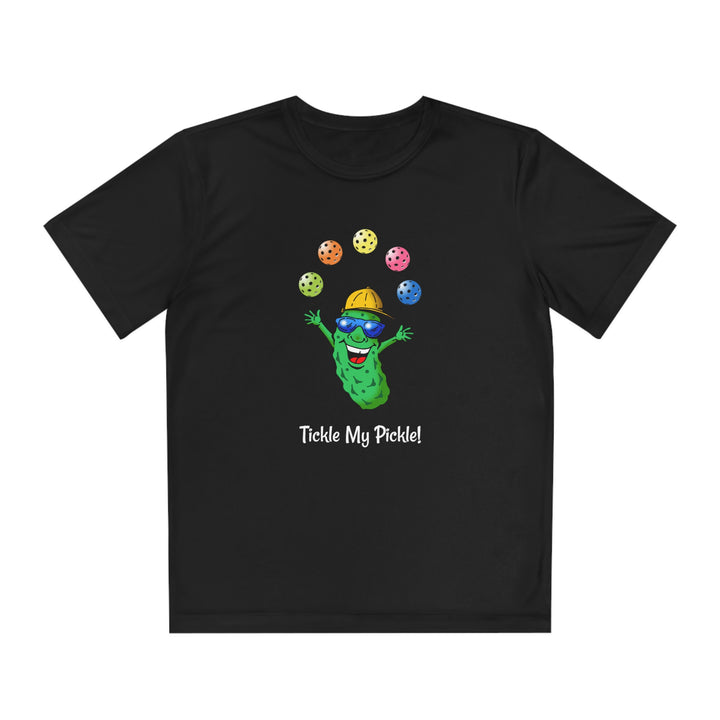 Tickle My Pickle Juggler Youth Moisture-Wicking T-Shirt - Great Pickleball Stuff